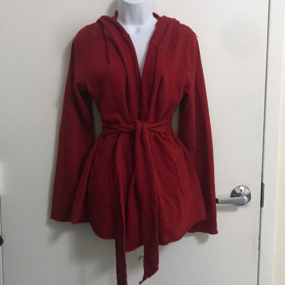 Lucky Brand Hooded Front Tie Sweater - Picture 1 of 3